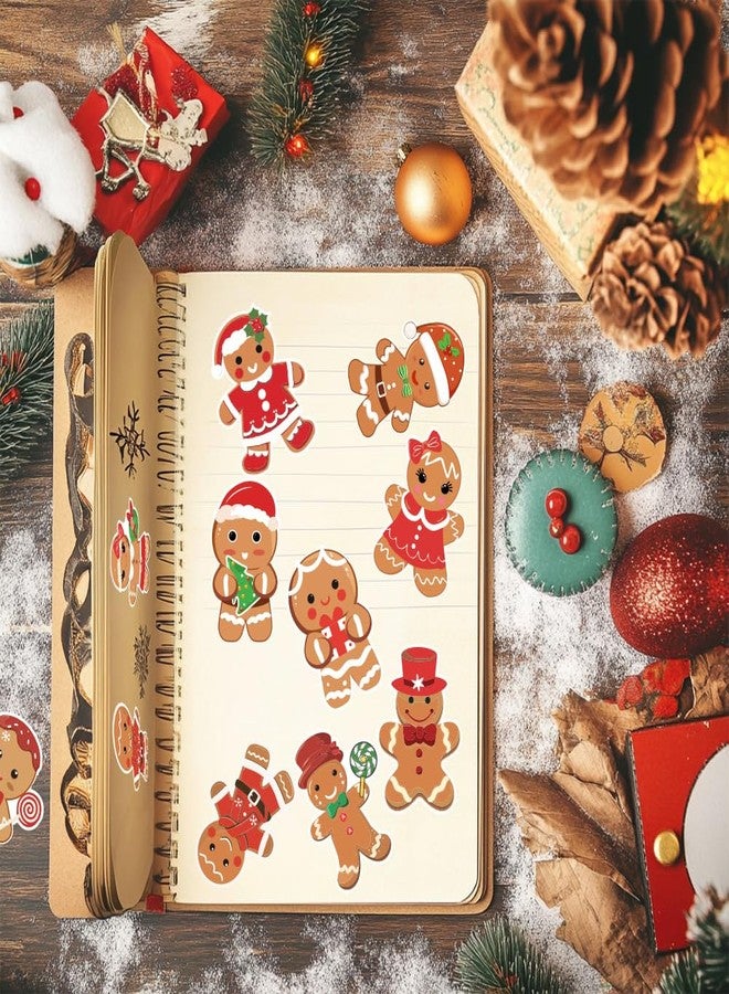 AWEELON 1000Pcs Christmas Stickers Roll Gingerbread Man Decals 10 Designs Funny Cartoon Xmas Adhesive Decorative Seal Stickers for Gift Greeting Card Party Supplies - Image 4